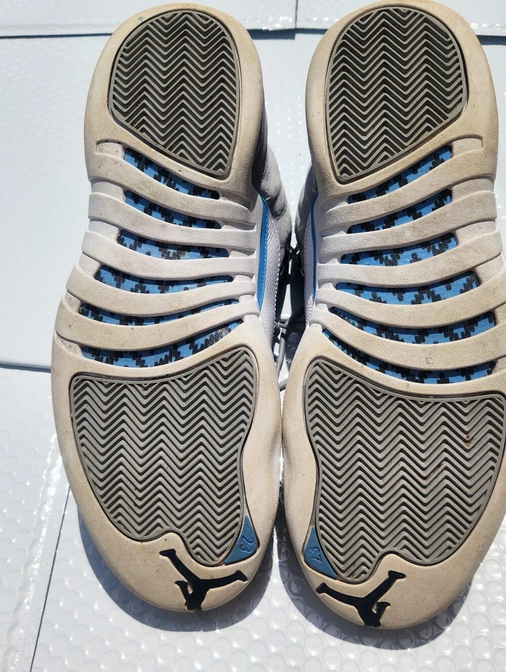 Nike Air Jordan 12 Retro Grey University Blue 130690-007 Men Size 12